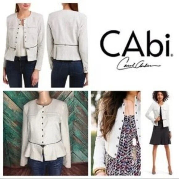 Cabi Carol Anderson by Invitation 2 in 1 Jacket Size 6  w/ Zip Off Peplum Blazer - Picture 3 of 9